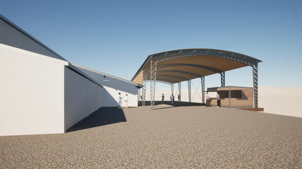 Couverture d'un terrain de pétanque à Callian par APC Architectes à Callian