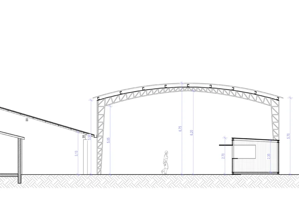 Couverture d'un terrain de pétanque à Callian par APC Architectes à Callian